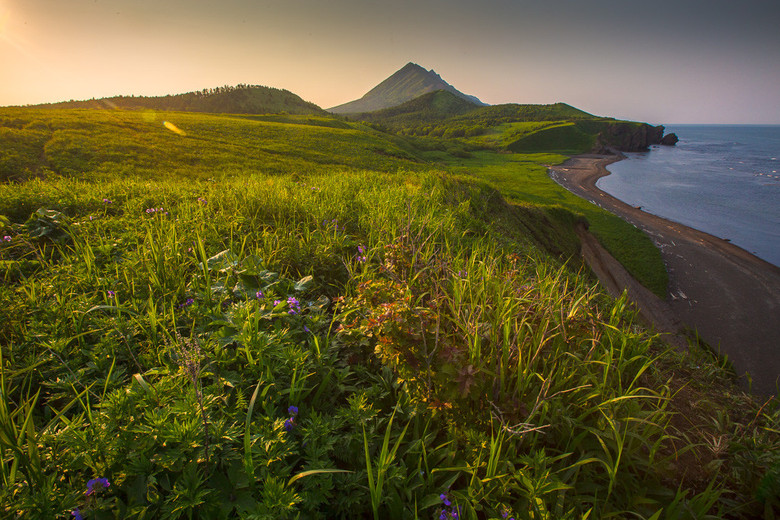 俄罗斯萨哈林初夏的自然风光