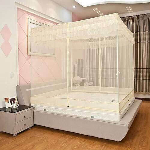 1米8的大床蚊帐米黄色转让