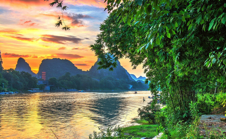 桂林山水(十六)夕阳漓江