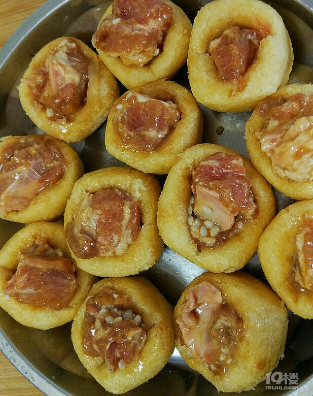 皮皮鲁蒸菜系列之二 : 富贵花开--油豆腐糯米蒸