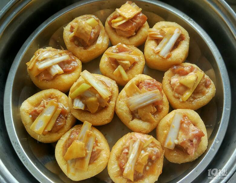 皮皮鲁蒸菜系列之二 : 富贵花开--油豆腐糯米蒸