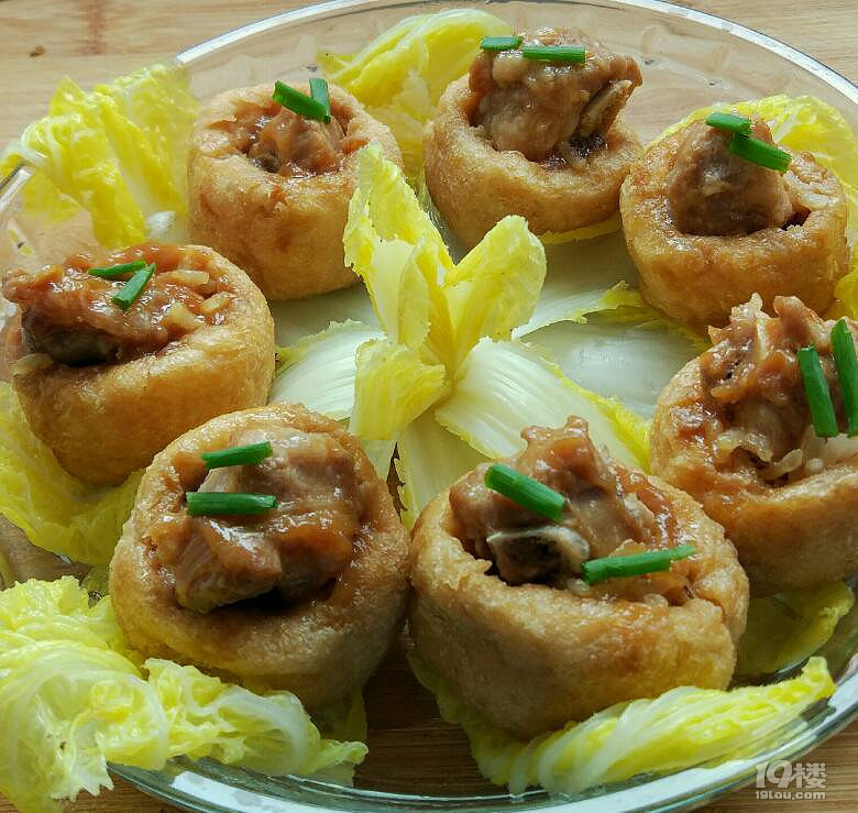 皮皮鲁蒸菜系列之二 : 富贵花开--油豆腐糯米蒸