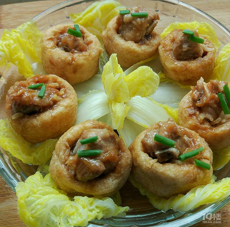 皮皮鲁蒸菜系列之二 : 富贵花开--油豆腐糯米蒸