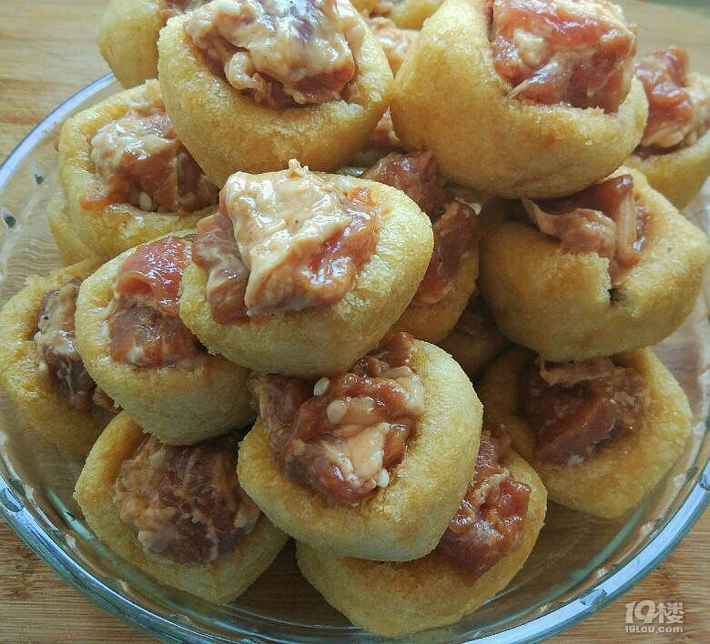 皮皮鲁蒸菜系列之二 : 富贵花开--油豆腐糯米蒸