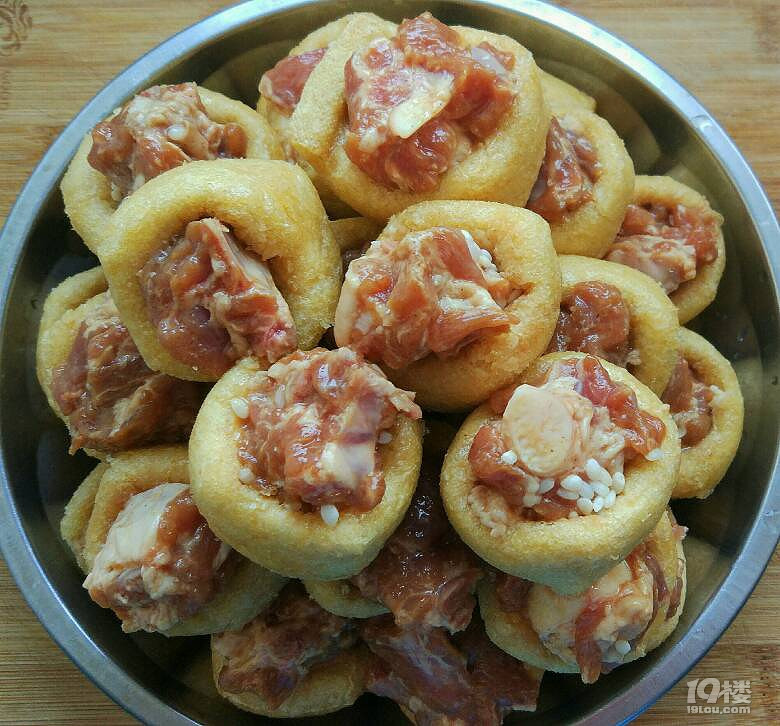 皮皮鲁蒸菜系列之二 : 富贵花开--油豆腐糯米蒸排骨