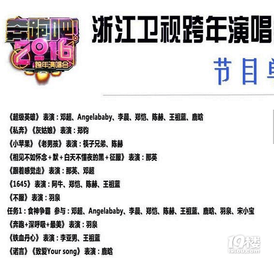 2016-2017浙江卫视跨年演唱会明星名单、地点