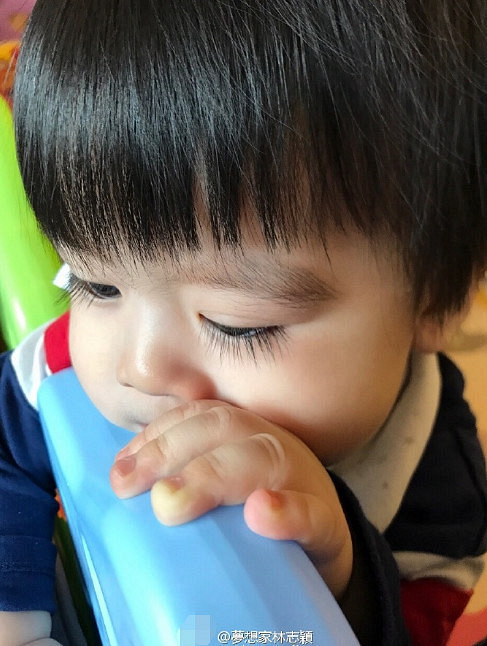 林志颖儿子的长睫毛 都不能用逆天形容了-八卦
