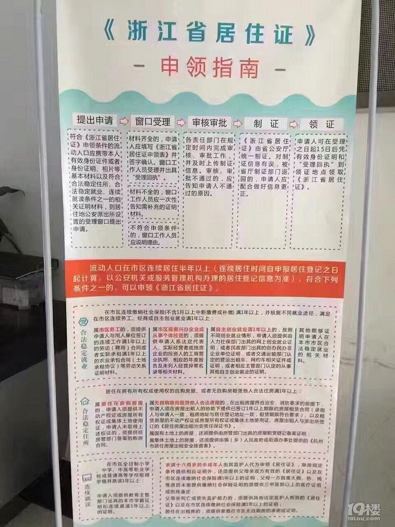 浙江省居住证办理条件-我要爆料-我要爆料-杭州