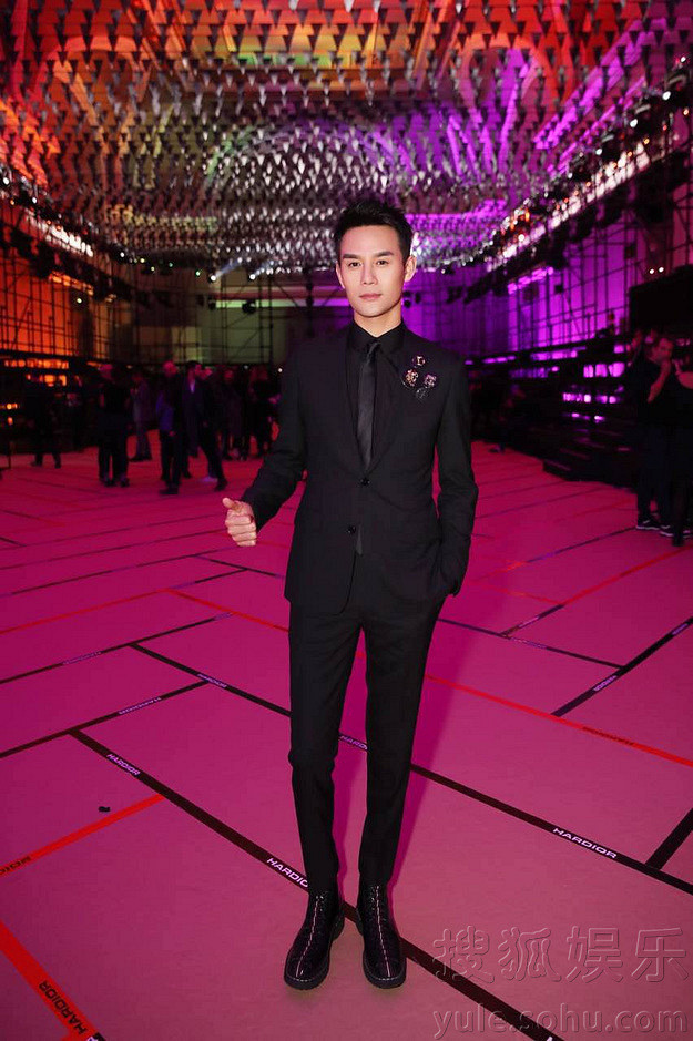 王凯一身黑西装看秀 腿长颜赞帅呆了!-八卦绯闻