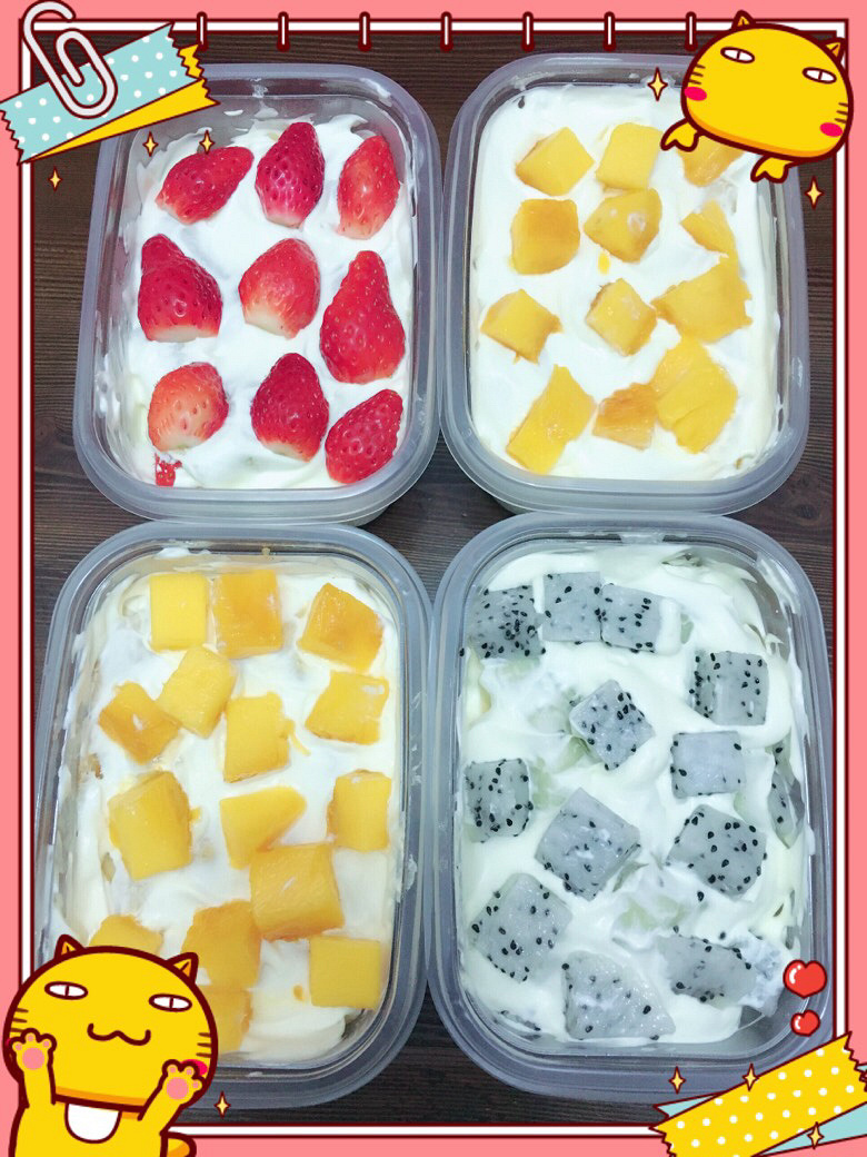 芒果草莓火龙果千层盒子