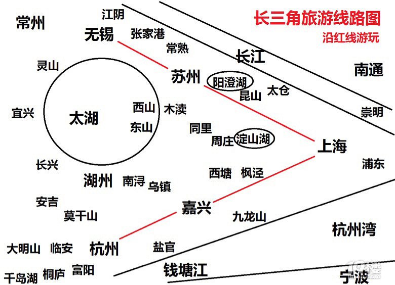 江南一城(长三角江浙两线旅游攻略地图和游记诗)