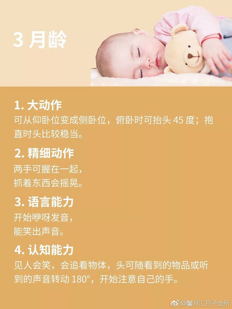 1~12月龄宝宝的发育指标