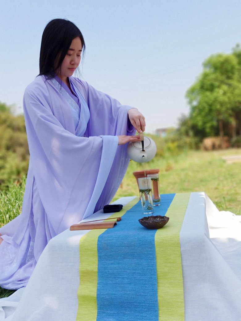 总将少女拟绿茶,古典小姐姐与绿茶的美照