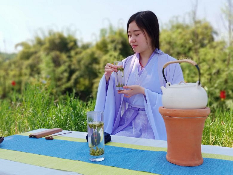 总将少女拟绿茶,古典小姐姐与绿茶的美照