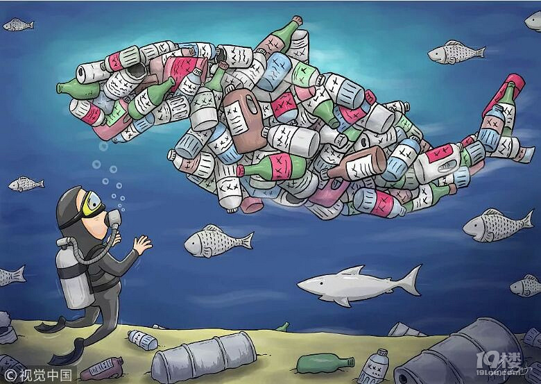 一条鲸鱼在海边搁浅死亡剖开它的胃一看