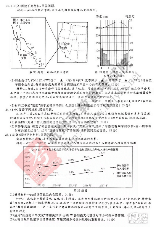 2018杭州中考思想品德·历史与社会试题及答案分析汇总，各科汇总