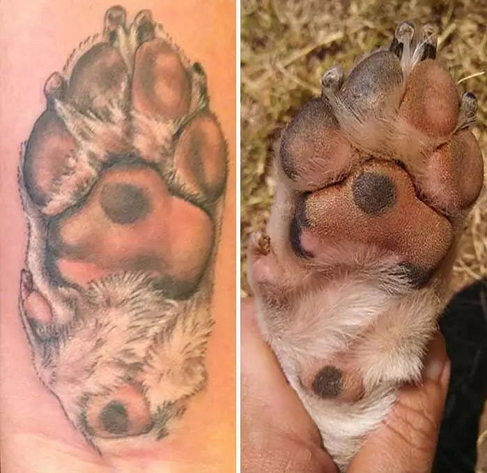 他们将狗狗的爪印纹在身上,居然摇身一变成为最潮的时尚纹身!