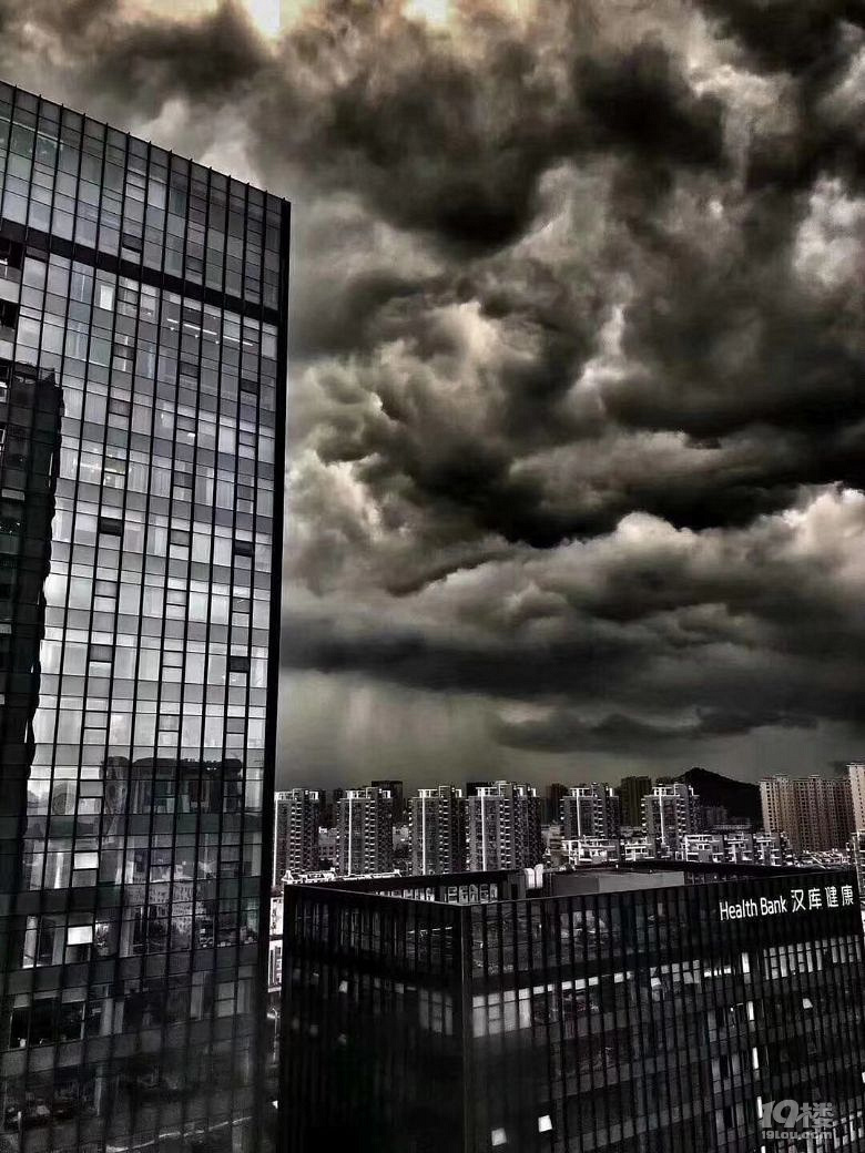 朋友圈出大片,刚才杭州乌云密布,马上变黑夜.
