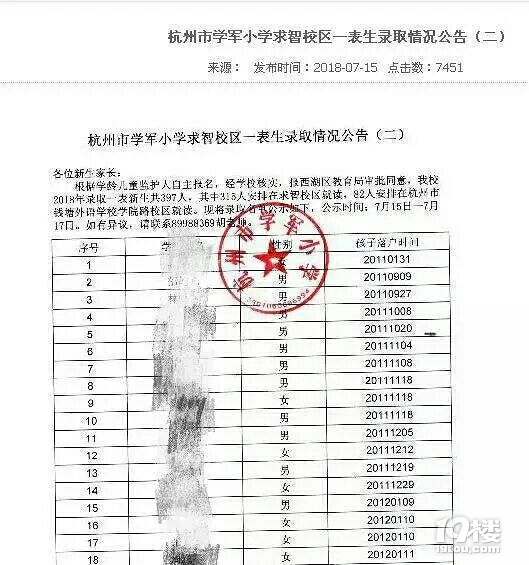 學(xué)軍小學(xué)、文一街小學(xué)新生錄取名單，首次附帶一張時間表！