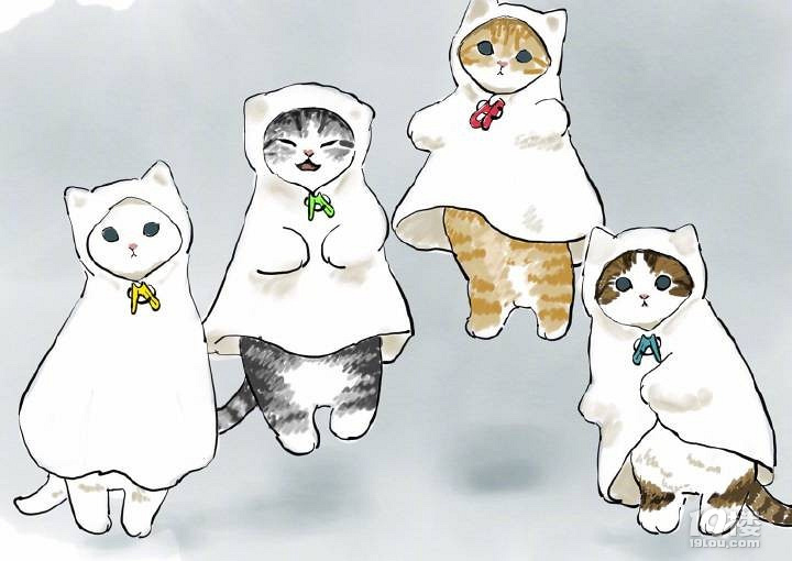 超级可爱的猫咪插画