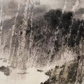 天水艺术看国画傅抱石：一半山川带雨痕_图3