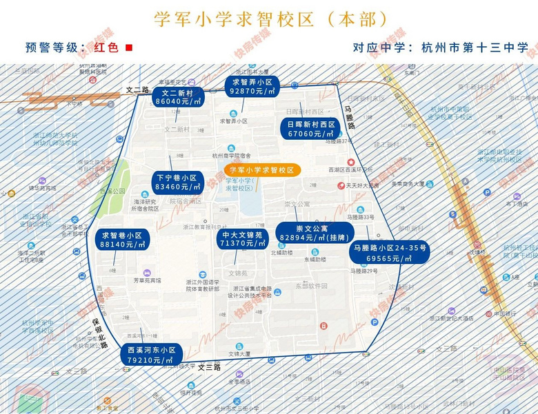 杭州市主城区重点学区房学区范围及房价汇总