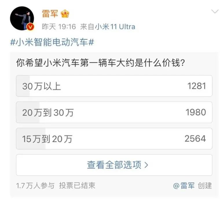 小米首款車定價要10萬以上,肯定賣貴了?
