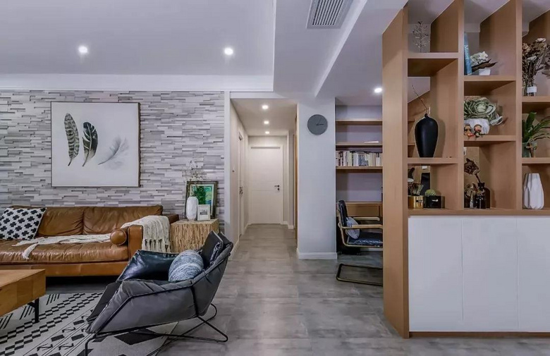 【作品赏析】——120平装修,将书房设计在过道上,是第一次见!