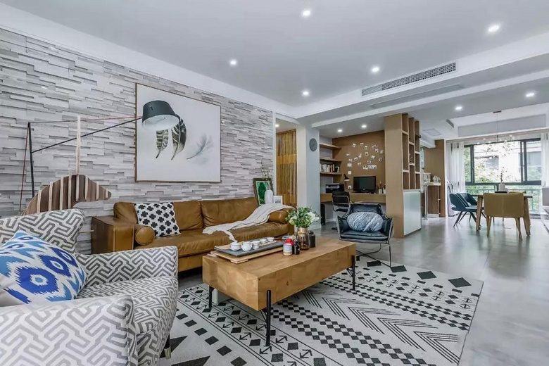 【作品赏析】——120平装修,将书房设计在过道上,是第一次见!