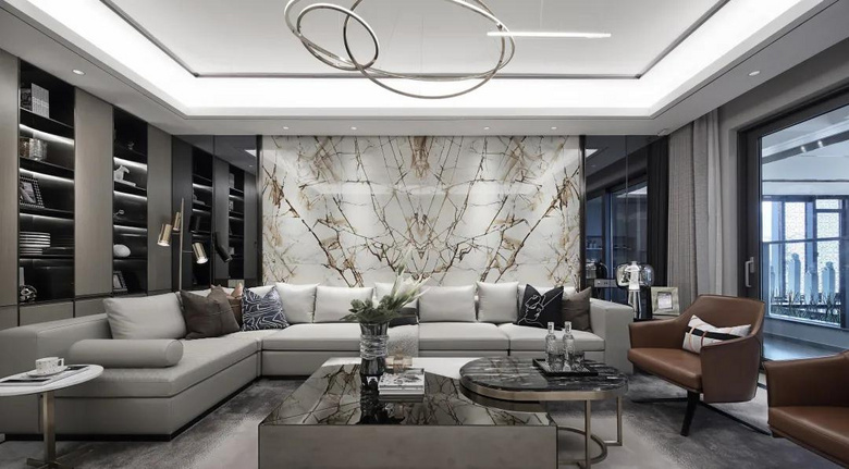 【作品赏析】——199㎡现代复式,氛围优雅华丽,稳重低奢的气质