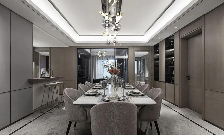 【作品赏析】——199㎡现代复式,氛围优雅华丽,稳重低奢的气质