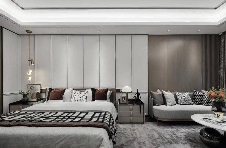 【作品赏析】——199㎡现代复式,氛围优雅华丽,稳重低奢的气质