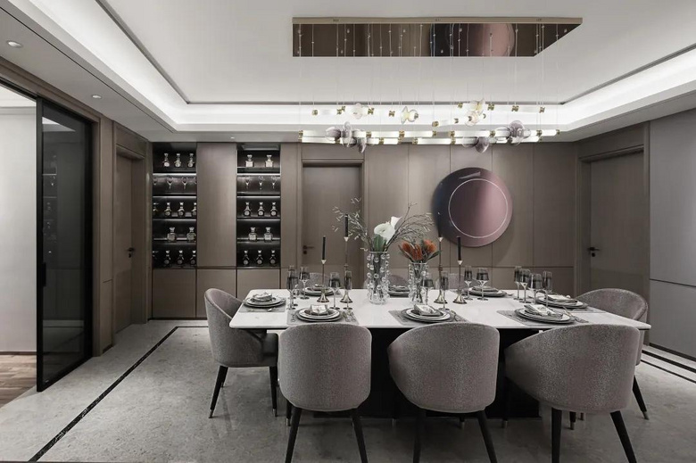 【作品赏析】——199㎡现代复式,氛围优雅华丽,稳重低奢的气质