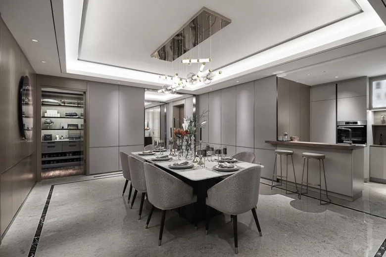 【作品赏析】——199㎡现代复式,氛围优雅华丽,稳重低奢的气质