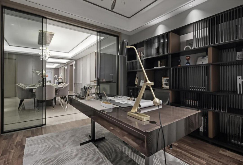 【作品赏析】——199㎡现代复式,氛围优雅华丽,稳重低奢的气质