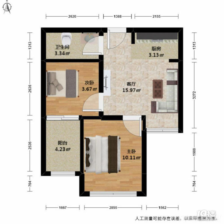 拎包入住下沙85万元56.58平南北
