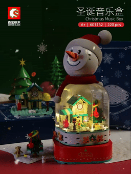 哇！這個雪人發光又唱歌：超可愛圣誕積木音樂盒，79元拿下