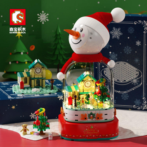 哇！這個雪人發光又唱歌：超可愛圣誕積木音樂盒，79元拿下