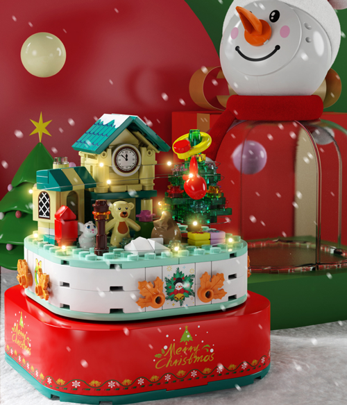 哇！這個雪人發光又唱歌：超可愛圣誕積木音樂盒，79元拿下
