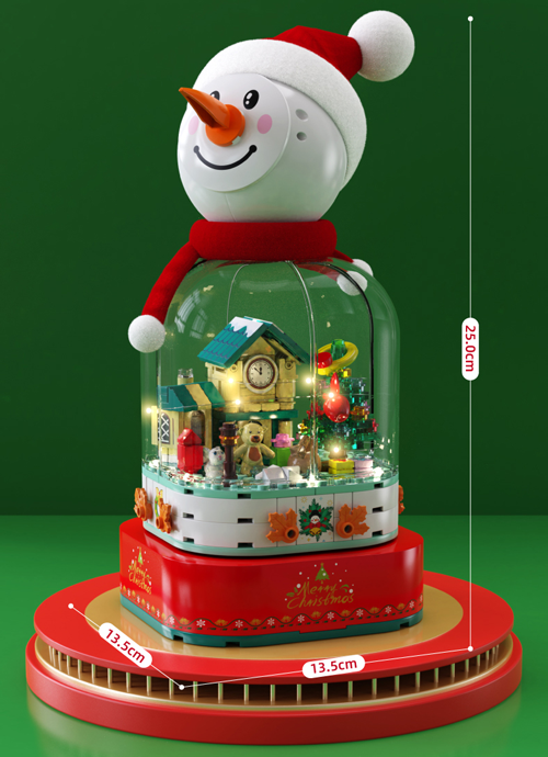 哇！這個雪人發光又唱歌：超可愛圣誕積木音樂盒，79元拿下