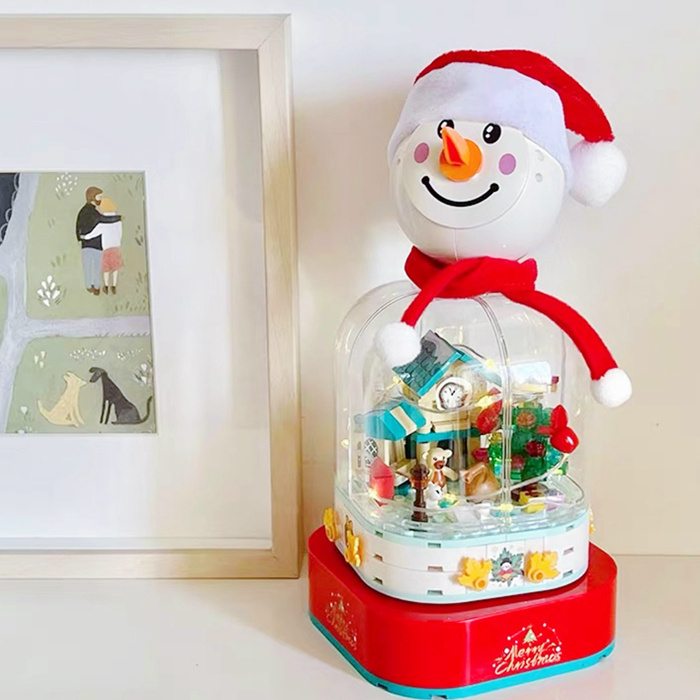 哇！這個雪人發光又唱歌：超可愛圣誕積木音樂盒，79元拿下
