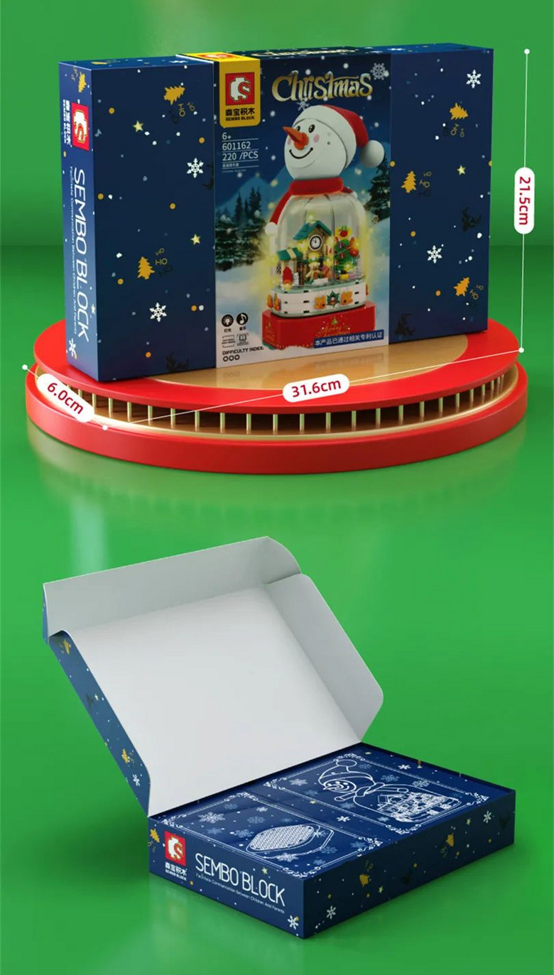 哇！這個雪人發光又唱歌：超可愛圣誕積木音樂盒，79元拿下