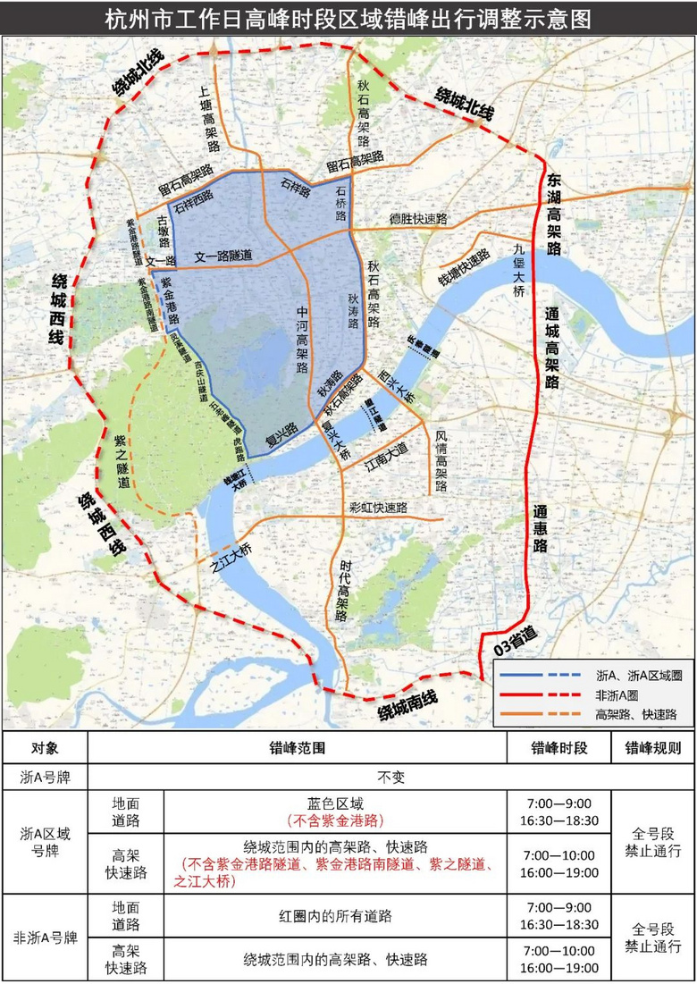 杭州新版限行圈示意图图片