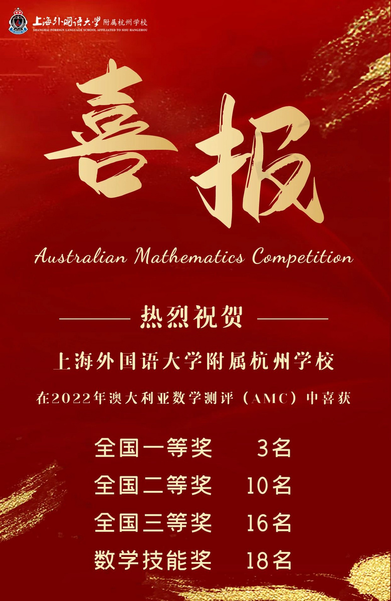 喜報|祝賀我校學(xué)生在澳大利亞數(shù)學(xué)測評AMC中取得佳績
