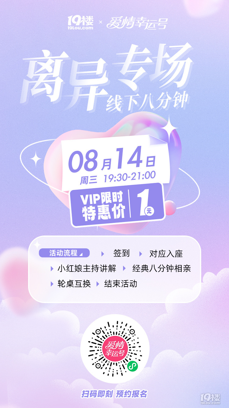 【8月14日 線下八分鐘相親會(huì)】離異專場
