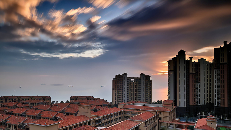 阳台上看风景