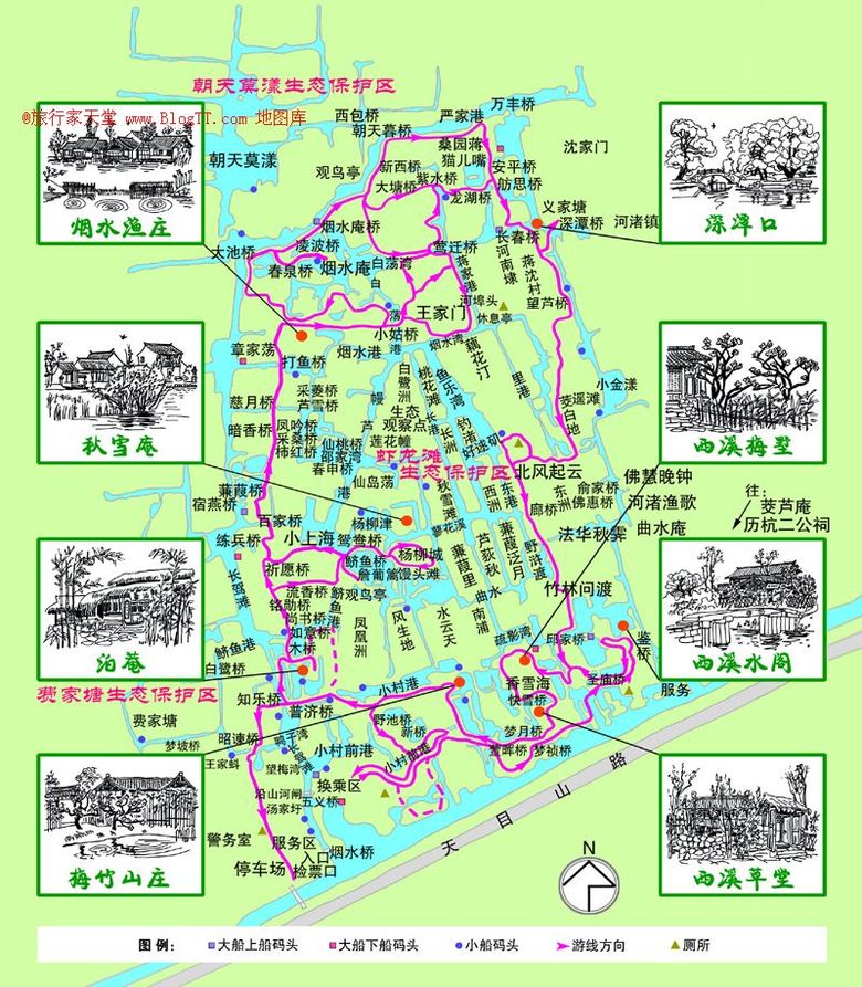 杭州西溪游玩地图