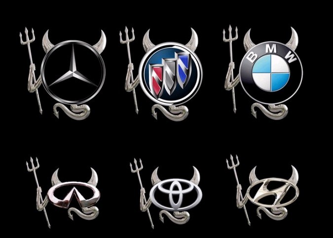 汽车个性车贴,3d电镀小恶魔车标贴