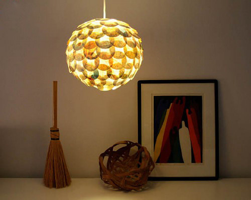 用旧报纸旧杂志diy的创意纸片吊灯