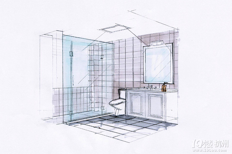二层卫生间手绘图